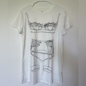 Women's Funny Lingerie Nightgown Cute Print Tshirt Sleepdress